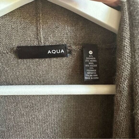 Aqua Cashmere/Wool Blend Color Block Cardigan Size M - Picture 5 of 5